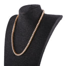 MenÂ’s Hip Hop Luxury Fully Iced Out Gold Square Stone Tennis Chain Necklace 1 Row 25 inches Long