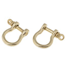 2Pcs Brass D-Rings Screw Horseshoe Buckle Ring Leathercraft Purse Belt Loop