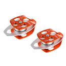 2 Pieces 32KN Double Sheaves Mobile Pulley Rescue Tree Climbing Arborist Equipment