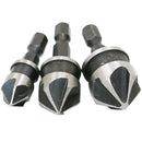 3 Pieces Hex Flutes Countersink Drill Bit for Wood Metal Quick Change Set