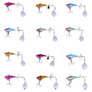 12Pcs Lead Lures Spoon Sequins Lures Fishing Jig Fish Metal Plate Hook Baits Swimbaits