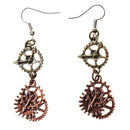 Rustic Alloy Steampunk Cogwheel Wristwatch Gear Earrings Goth Punk Dangle Earrings Jewerly