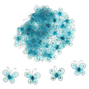 50x Blue Glitter Mesh Stocking Diamante Butterfly Wedding Craft Decoration
