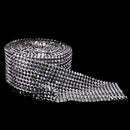 12-Rows 5 Yards Rhinestone Mesh Chain Ribbon Trim Sewing Applique Silver