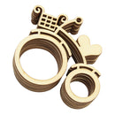 Pack of 10pcs 2mm Handmade Love Heart Bicycle Wood Crafts DIY