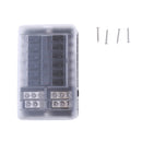 Universal Car Boat 12 Way Circuit Blade Fuse Box Holder Block w/ LED Warning