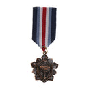 Textile Striped Cloth Medal Military Uniform Style Pin Flower Medal Handsake