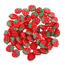 50 Piece Strawberry Shape Wooden Shank Buttons for DIY Sewing on Clothes Decoration 21mm