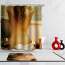Home Hotel Bathroom Shower Room Door Window Decor Lady Pattern Charms Extra Long Fabric Bath Shower Curtain With 12 Hooks