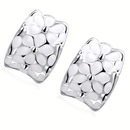 Enamel Flower Ear Stud Shiny Silver Stone Hook Earrings
