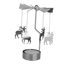 Gorgeous Pretty Deer Pattern Rotary Tea Light Candle Holder Table Home Office Living Room Decor Silver