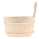 Sauna Wooden Bucket with Plastic Liner 4L Volume Smooth Surface White Pine Wooden Sauna Accessory for Sauna & SPA