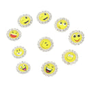 10 Piece Metal Round Crystal Emotion Flatback Button for Jewelry Making Craft 15mm