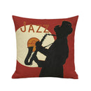 Chic Cotton Linen Throw Pillow Case Cushion Cover Sofa Home Decor Jazz Man