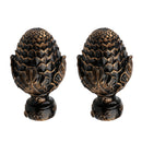 2Pcs Aluminium Alloy Drapery Curtain Rail Rod Decorative Head Cap Finial Fits Dia. 34mm Rods for Home Window Decor