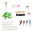 79pc Fishing Lures Spinnerbaits Spoons Minnow Bait Pike Trout Salmon+Box Set