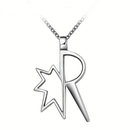 Fashion Simple Silver Necklace Chain with Geometry Hollow Pendant for Women