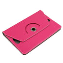 Rotating Protective Flip PU Leather Stand Case Cover Wrap for Under 9'' Pad Rose Red