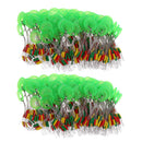 Pack of 200pcs Fishing Bobber Stoppers Green Rubber Oval Floats Fishing Sinkers Fishing Line Stop 5cm