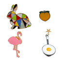 4pcs Fashion Cartoon Enamel Brooch Pins Set For Child Women's Clothing Decor