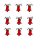 Pack of 20 Pieces Lovely Red Christmas Bell 3D Nail Art Decorations Alloy Rhinestone Charms Cute Nails DIY Manicure