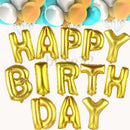 Pretty Happy Birthday Letters Design Foil Balloons Birthday Party Supplies Bright Gold