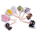 Pack of 24 Farm Animal Cupcake Picks Cake Topper Kids Birthday Party Food Sticks
