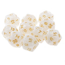 Pack of 10pcs Pearl White D20 Twenty Sided Game Dice D&D TRPG Games Party Supplies