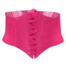 Women Lady Fashion Wide Elastic Buckle Stretch Corset Waistband Waist Shaping Belt Pink