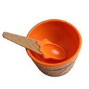 Orange Children's Colorful Plastic Ice Cream Cone Bowl Set with Matching Spoon Fun Sundae Dish Dessert Snack Bowl Kids Summer Party