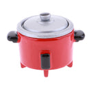 Mini Electric Rice Cooker Toy for 1:12 Doll House Miniature Cookware Accessory Red