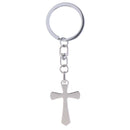 Christian Cross Crucifix Stainless Steel Key Chain Key Ring Keyfob for Xmas