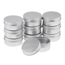 10pcs 50ml Empty Cosmetic Pots Lip Balm Container Jar Small Powder Silver Aluminum Tins with Screw Lid
