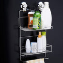 Non Rust Stainless Steel Bath Shower Suction Basket Caddy Bathroom Storage Tidy