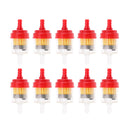 Universal Motorcycle Scooter Car Inline 6mm Clear Fuel Filter Red X10