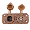 Car Boat Marine Dual USB Charger+Cigarette Lighter Port Power Supply Outlet