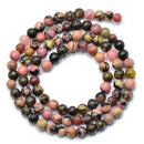 4mm Jewelry Making Craft Rhodonite Gemstone Bead Strand 15