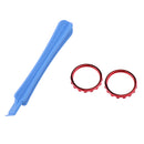 Custom Individualized Chrome Joysticks Thumbstick Grip Accent Rings + Teardown Rod for Xbox One Elite Console Controller Red
