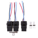 3 Sets 24V 40A Car Automotive 4 Pin SPST Relays and 4 Wires Harness Sockets