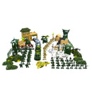 300-Piece Plastic World War II Army Playset - 5cm Army Soldiers & Accessories in Clear Storage Bag