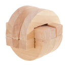 Chinese Wooden Kong Ming Lock Brain Teaser Game Children Intelligence Toy -Untie The Half Ring