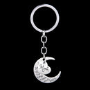 Silver Family Name Moon & Heart Key Ring Chain Keyring Xmas Gifts--mom