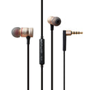 Awei ES-70TY Universial Earphone 3.5mm Heavy Bass Wired Metal Headphones Headset With Microphone For Samsung For iPhone Xiaomi Gold