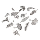 Pack of 15 Vintage Tibetan Charms DIY Jewelry Leaves Feather Accessories Pendants