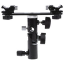 Dual Hot Shoe Flash Bracket Mount w/ Umbrella Socket for Studio Video Photo