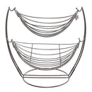 Fruit Bowl Basket Holder Hold Nest Wire Kitchen Dinning Table Rack 2 Tier