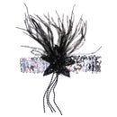 Retro Shiny Sequin Feather Flower Headband Headpiece Party Fancy Dress