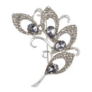 Vintage Silver Tone Flower Crystal Brooch Pins Wedding Party Women Jewelry