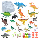 34Pcs Plastic Jurassic Dinosaurs Tree Rockery Chessman Dice Checkerboard Model Figure Figurine Toys Kids Educational Toys Gifts