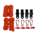 Tent Accessory Set with Reflective Rope/Tarp Clip/Cord Tensioner/Carabiner